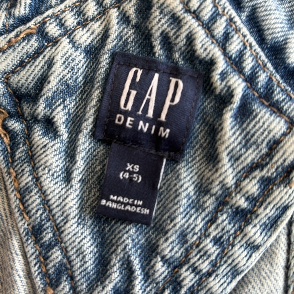 GAP Girls Denim Overalls XS(4/5) - Picture 2 of 7